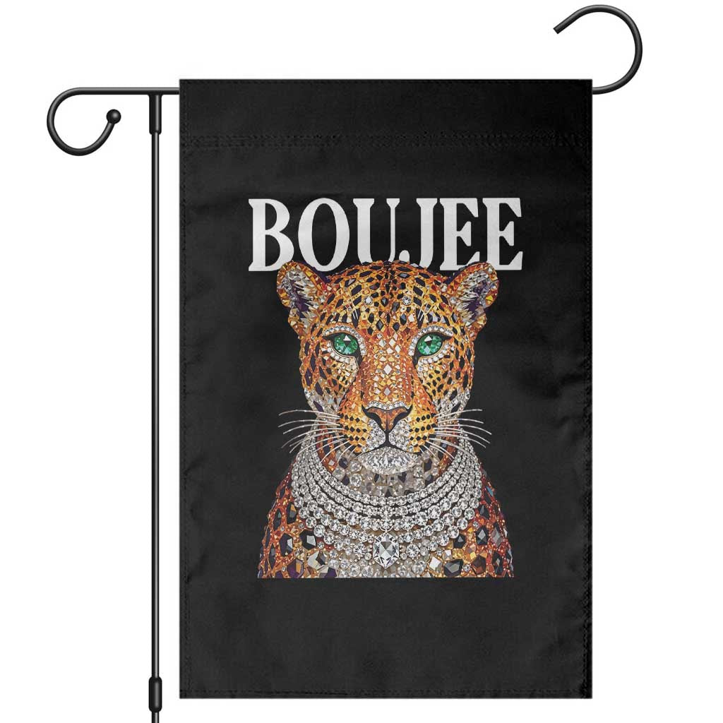 Boujee Gemstone Leopard Glamorous Wild Cat Graphic Garden Flag