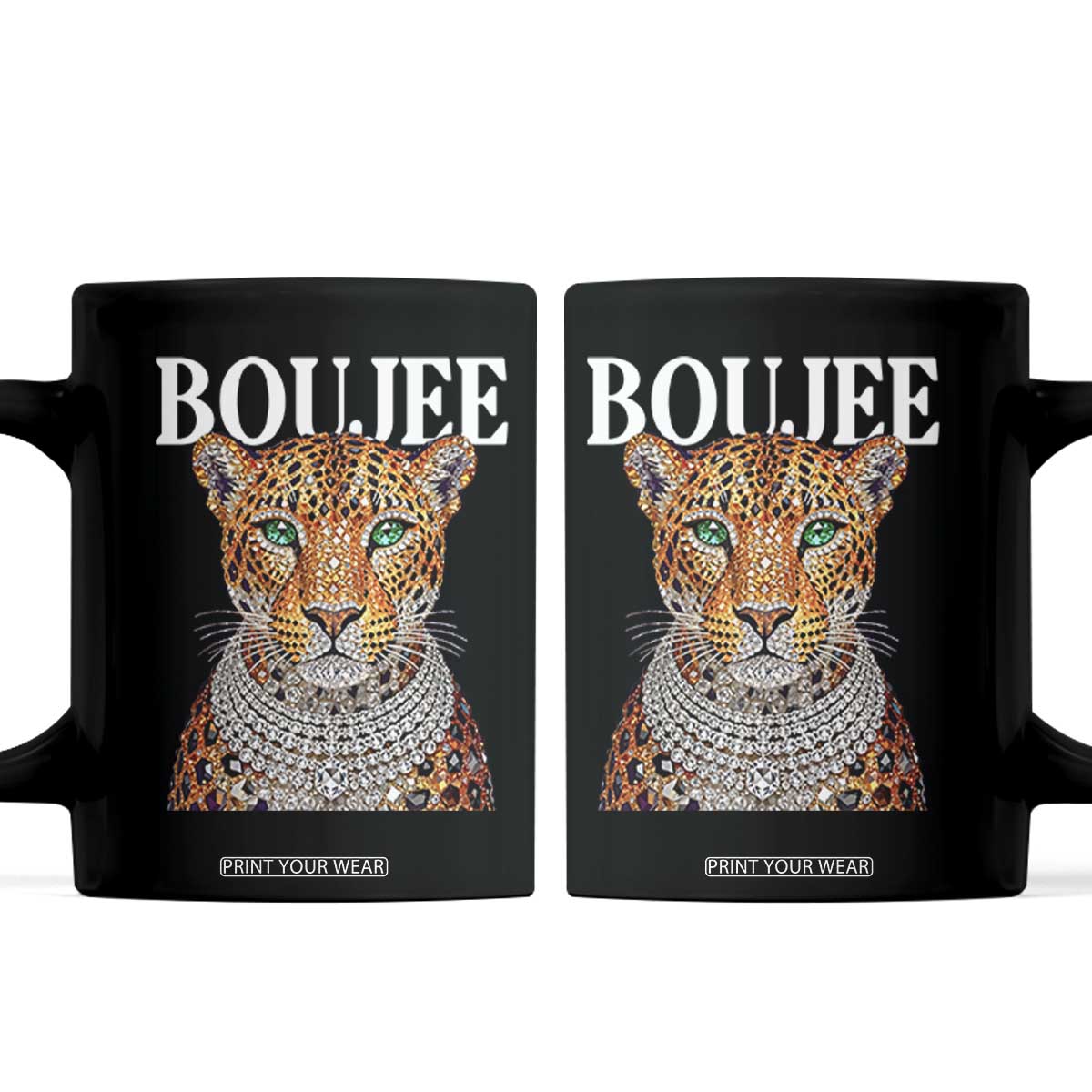 Boujee Gemstone Leopard Glamorous Wild Cat Graphic Coffee Mug