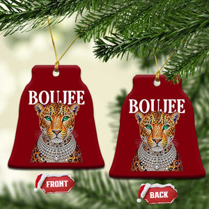 Boujee Gemstone Leopard Glamorous Wild Cat Graphic Ceramic Ornament