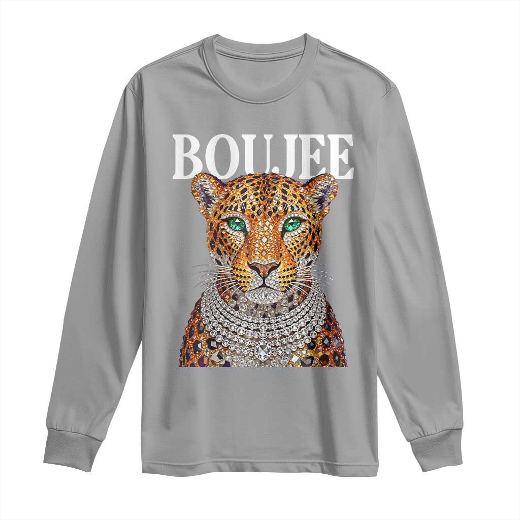 Boujee Gemstone Leopard Glamorous Wild Cat Graphic Long Sleeve Shirt