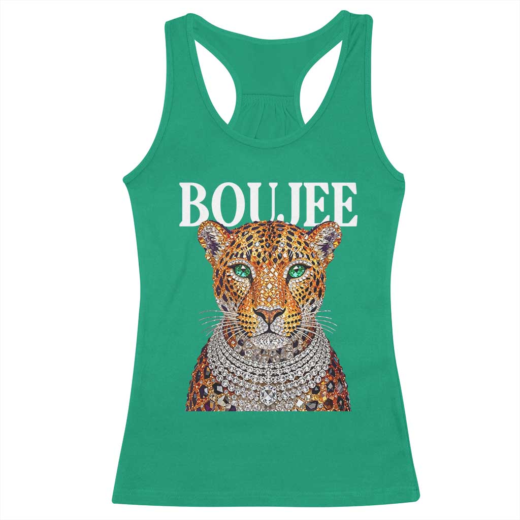 Boujee Gemstone Leopard Glamorous Wild Cat Graphic Racerback Tank Top