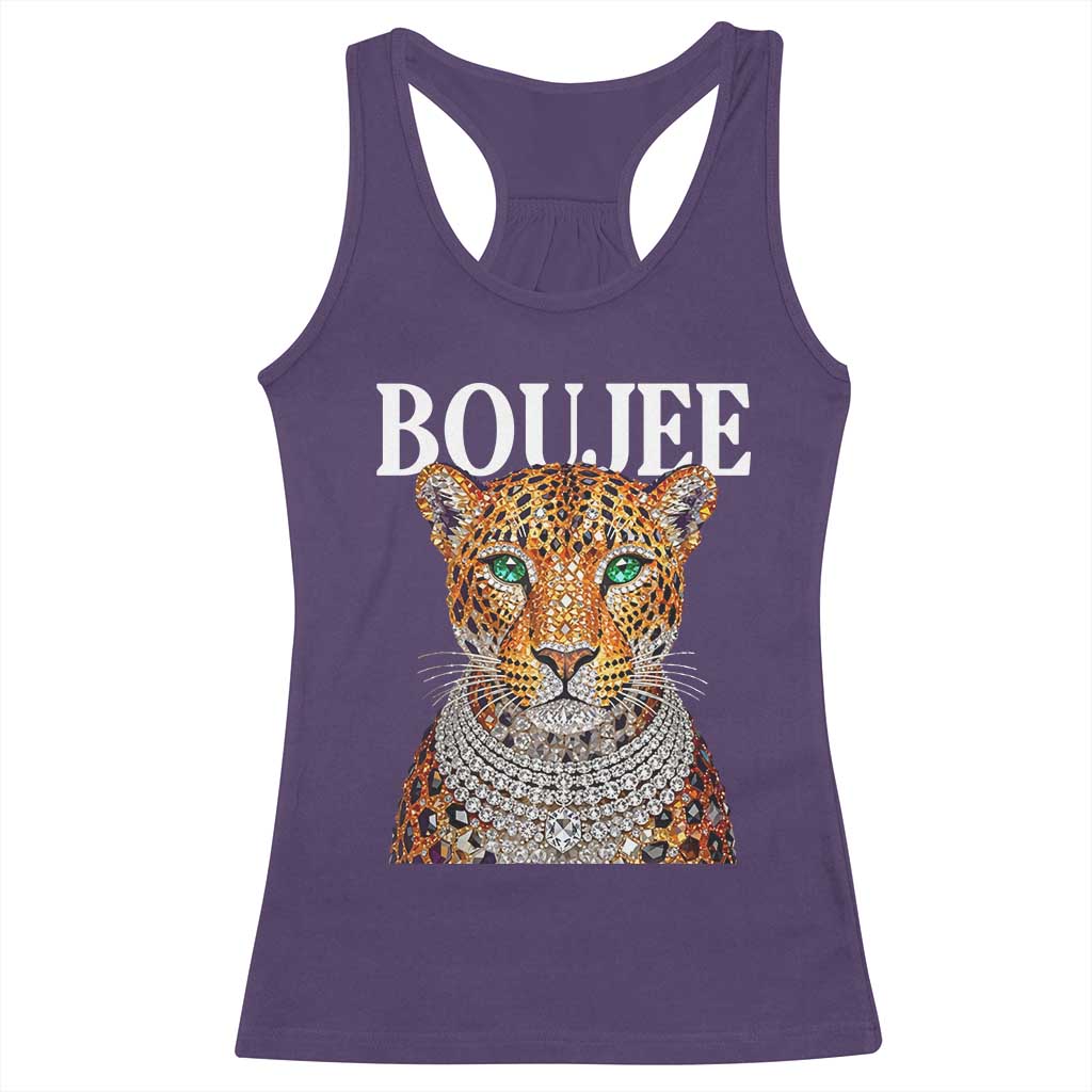 Boujee Gemstone Leopard Glamorous Wild Cat Graphic Racerback Tank Top