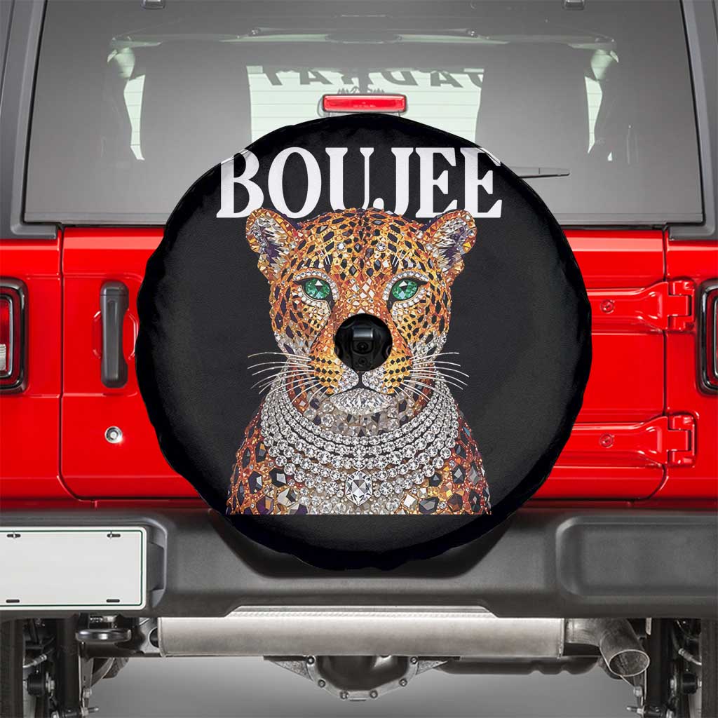 Boujee Gemstone Leopard Glamorous Wild Cat Graphic Spare Tire Cover
