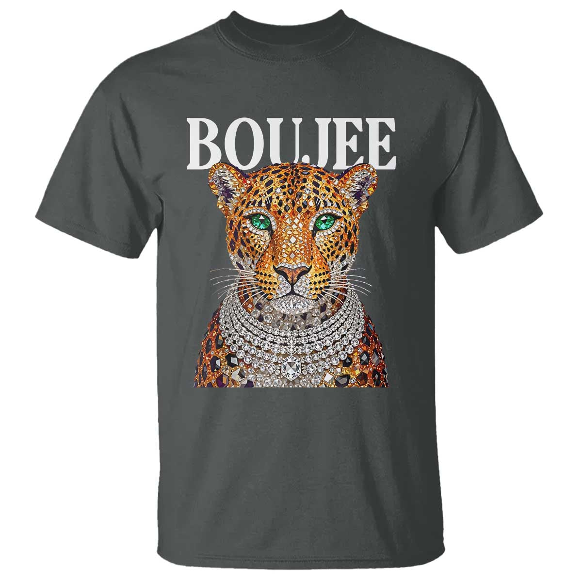Boujee Gemstone Leopard Glamorous Wild Cat Graphic T Shirt