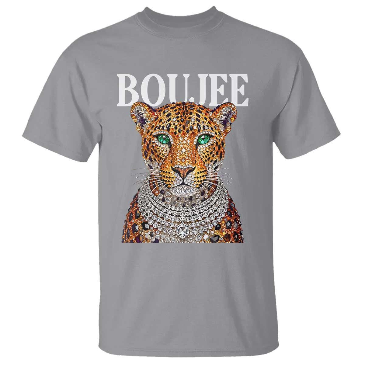 Boujee Gemstone Leopard Glamorous Wild Cat Graphic T Shirt