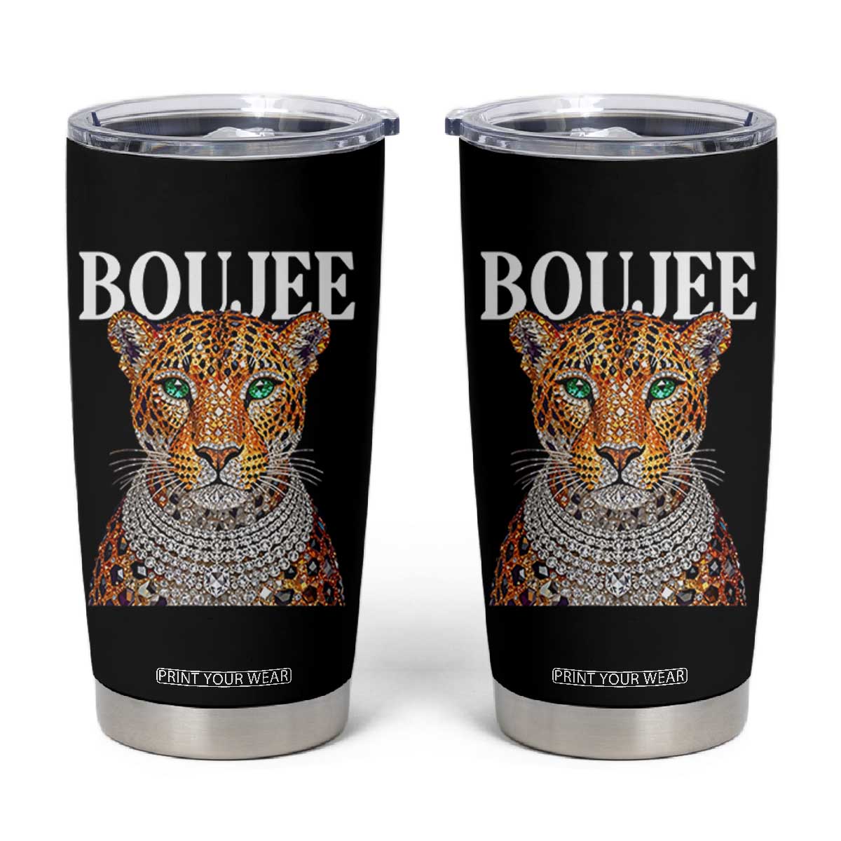 Boujee Gemstone Leopard Glamorous Wild Cat Graphic Tumbler Cup