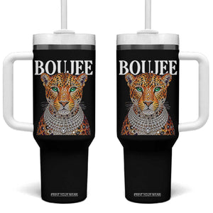 Boujee Gemstone Leopard Glamorous Wild Cat Graphic Tumbler With Handle
