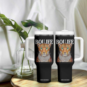Boujee Gemstone Leopard Glamorous Wild Cat Graphic Tumbler With Handle