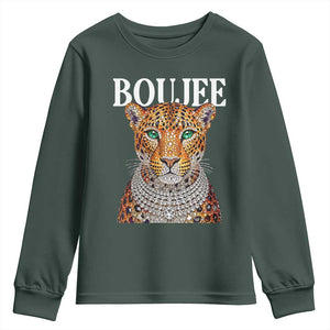 Boujee Gemstone Leopard Glamorous Wild Cat Graphic Youth Sweatshirt