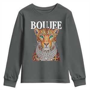 Boujee Gemstone Leopard Glamorous Wild Cat Graphic Youth Sweatshirt