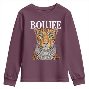 Boujee Gemstone Leopard Glamorous Wild Cat Graphic Youth Sweatshirt