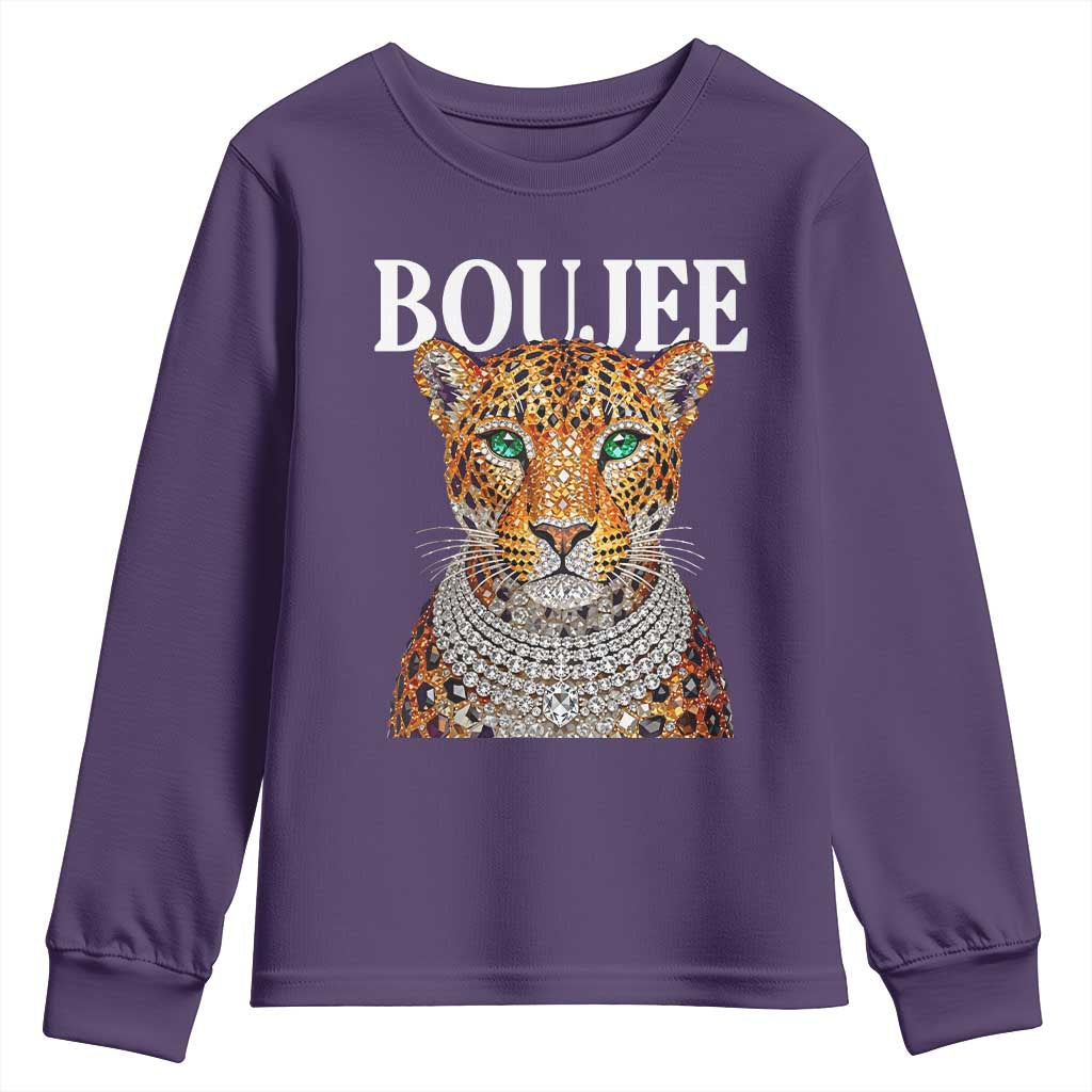Boujee Gemstone Leopard Glamorous Wild Cat Graphic Youth Sweatshirt