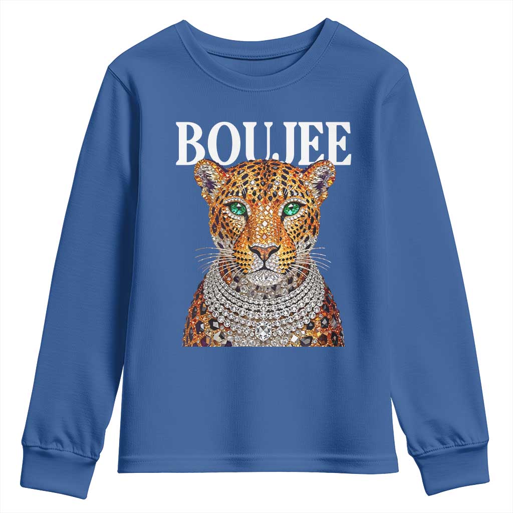 Boujee Gemstone Leopard Glamorous Wild Cat Graphic Youth Sweatshirt