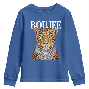 Boujee Gemstone Leopard Glamorous Wild Cat Graphic Youth Sweatshirt