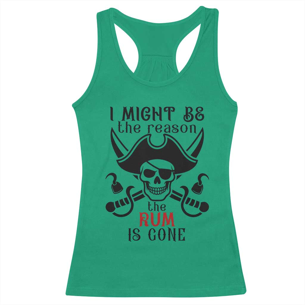 I Might Be The Reason The Rum Is Gone Pirate Skull Racerback Tank Top Funny Drinking Humor