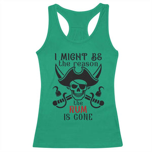 I Might Be The Reason The Rum Is Gone Pirate Skull Racerback Tank Top Funny Drinking Humor