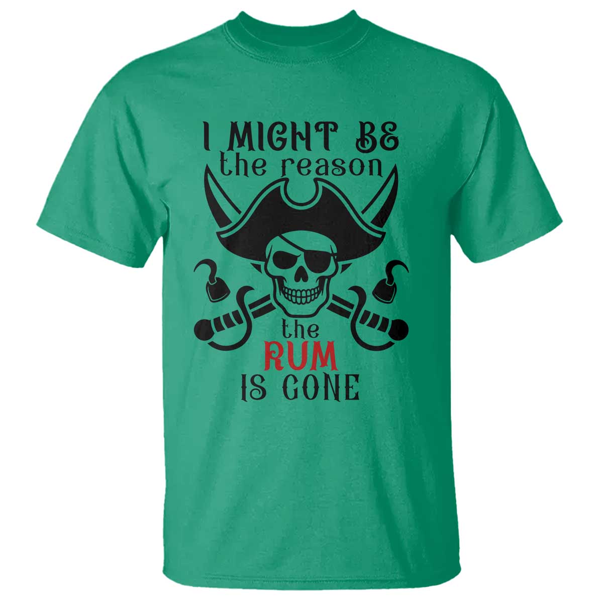 I Might Be The Reason The Rum Is Gone Pirate Skull T Shirt Funny Drinking Humor