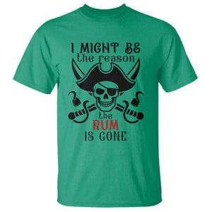 I Might Be The Reason The Rum Is Gone Pirate Skull T Shirt Funny Drinking Humor