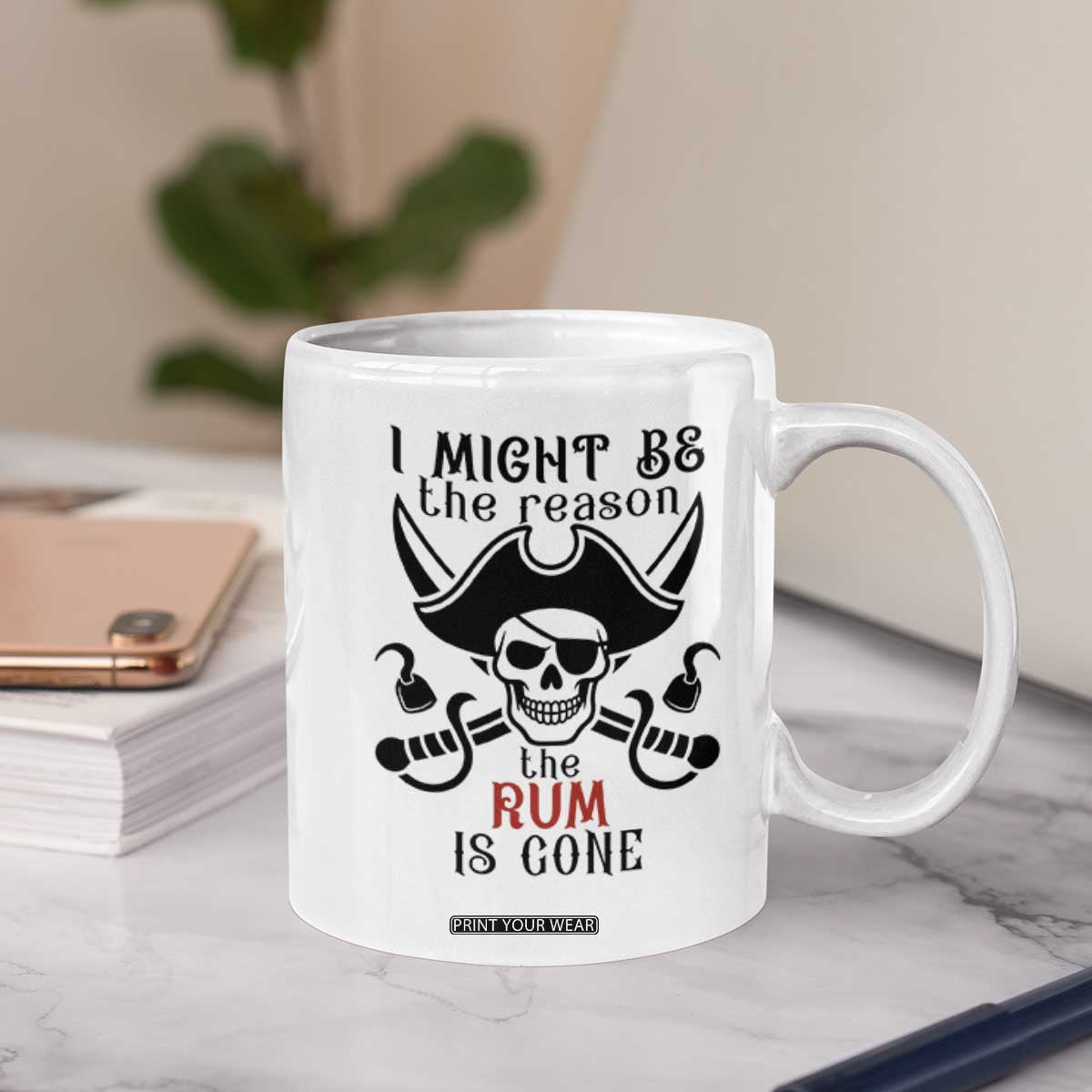 I Might Be The Reason The Rum Is Gone Pirate Skull Coffee Mug Funny Drinking Humor