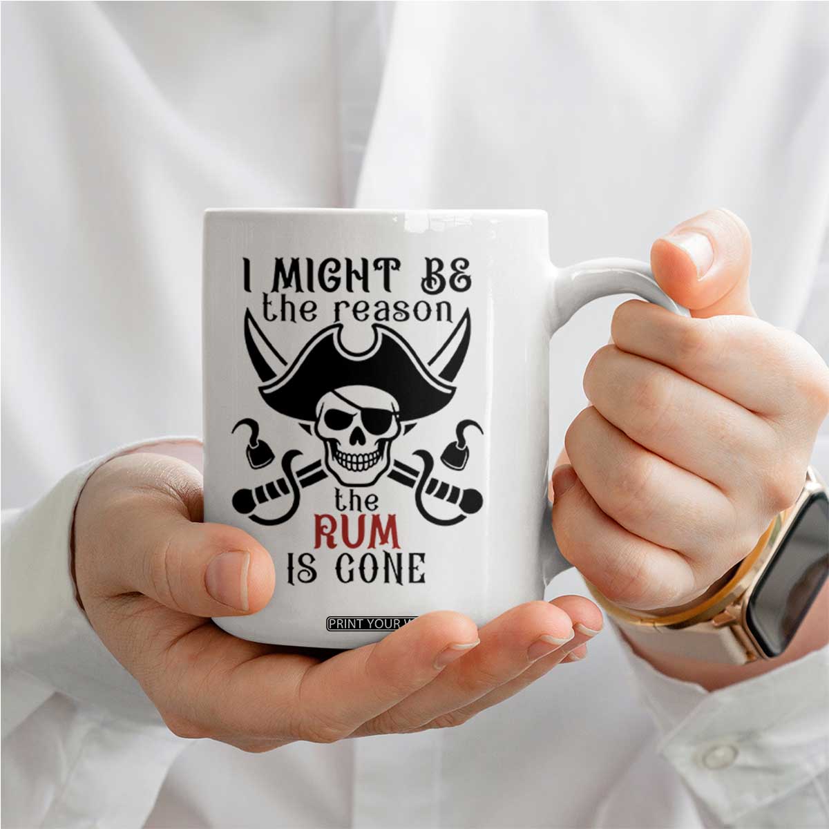 I Might Be The Reason The Rum Is Gone Pirate Skull Coffee Mug Funny Drinking Humor