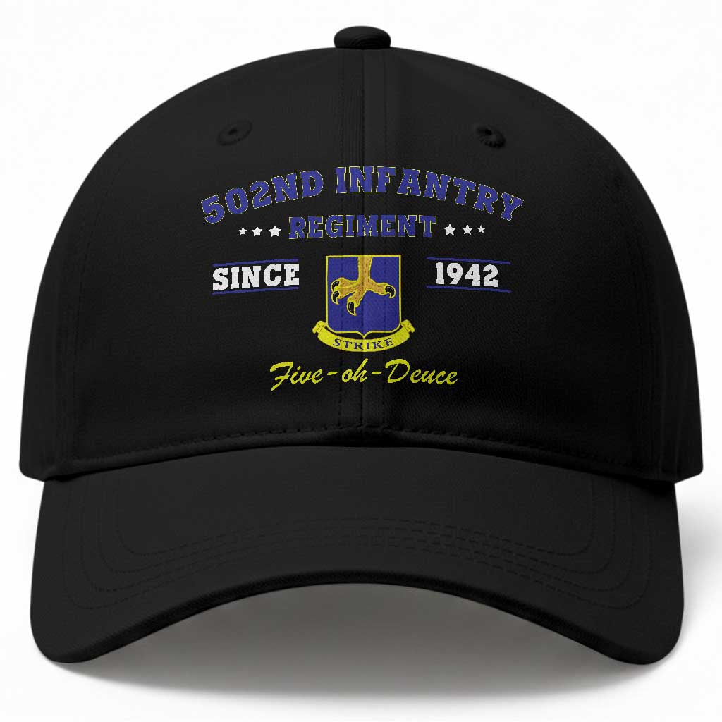 502nd Infantry Regiment Strike Five Oh Deuce 1942 Baseball Cap Veteran US Army