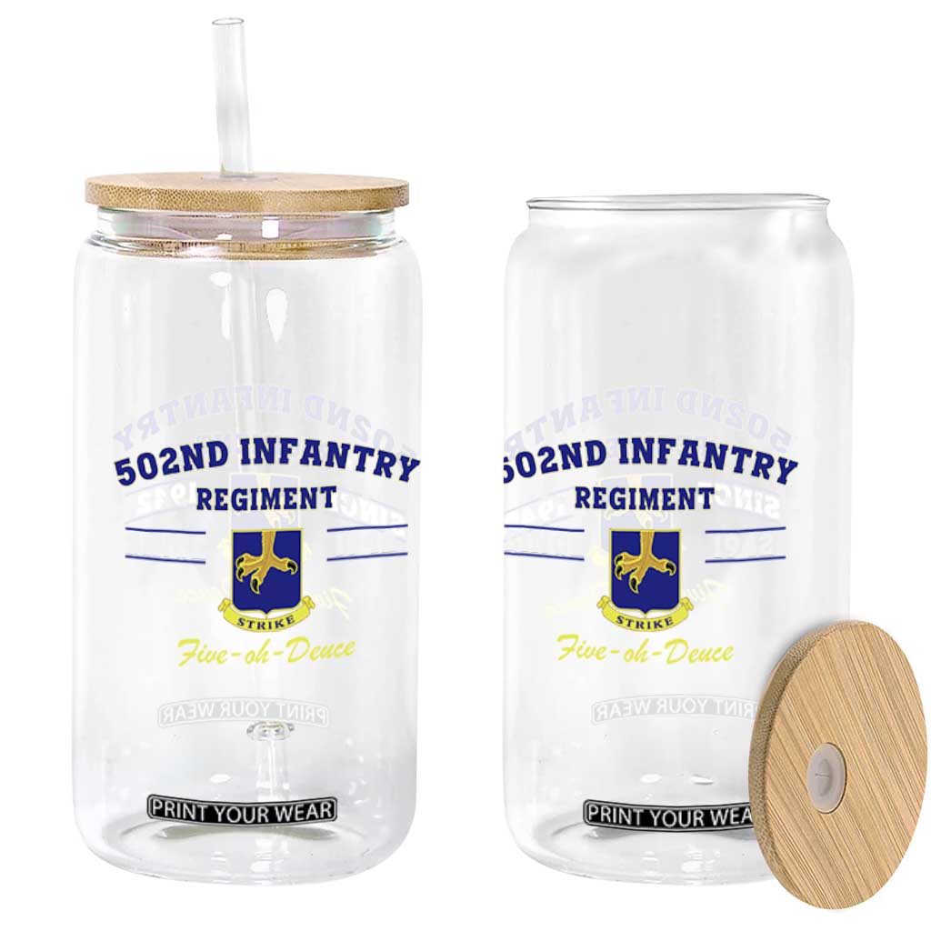 502nd Infantry Regiment Strike Five Oh Deuce 1942 Glass Can Veteran US Army