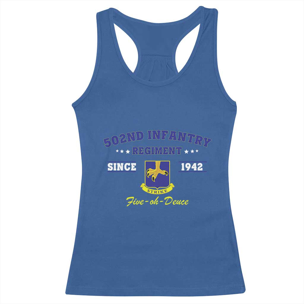 502nd Infantry Regiment Strike Five Oh Deuce 1942 Racerback Tank Top Veteran US Army