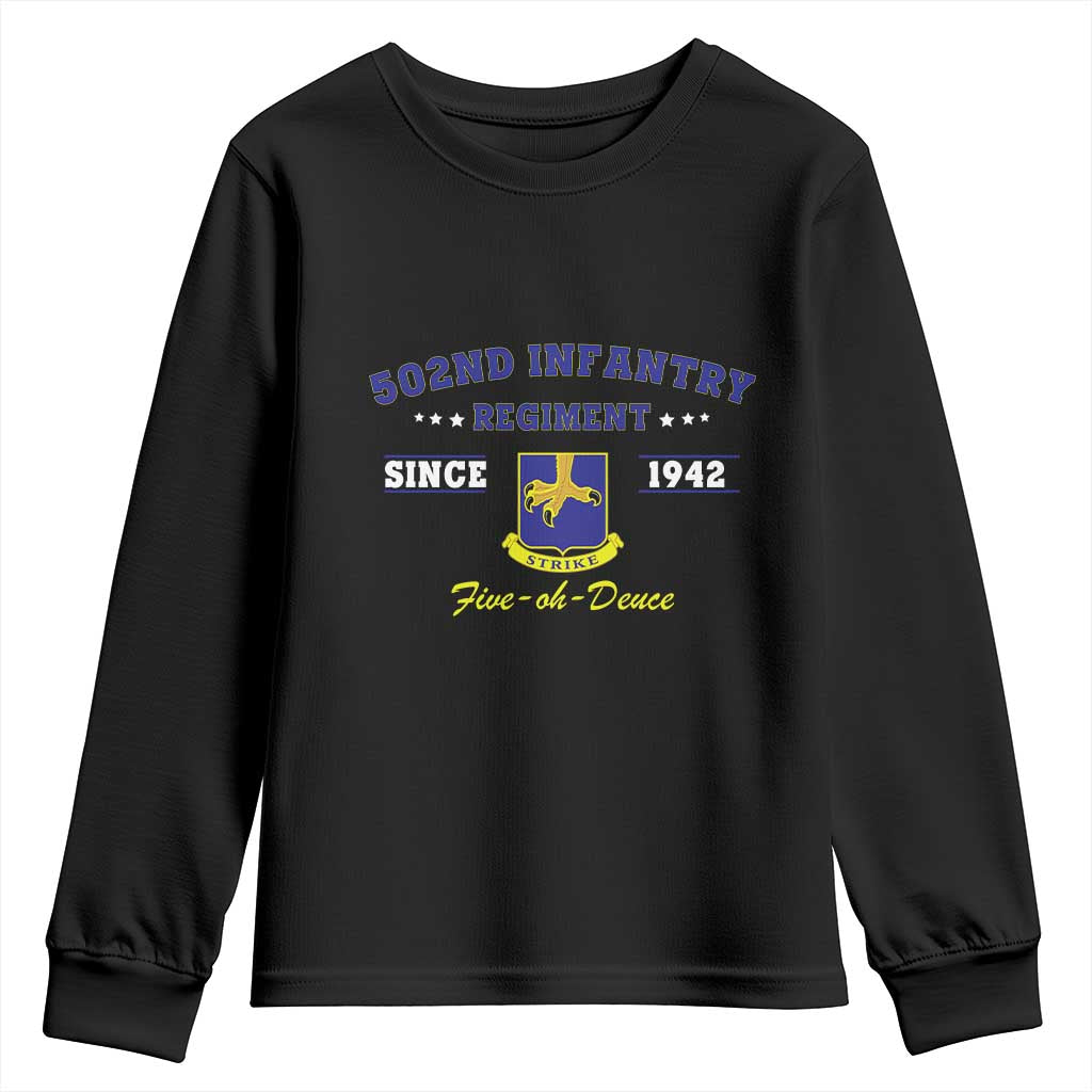 502nd Infantry Regiment Strike Five Oh Deuce 1942 Youth Sweatshirt Veteran US Army