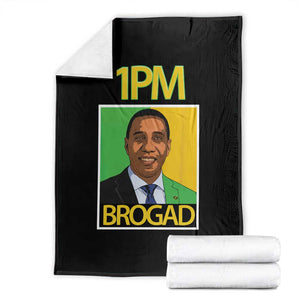 1PM BROGAD JLP Supporter Andrew Holness Throw Blanket Jamaica Labor Party Politics TS02 Black Print Your Wear