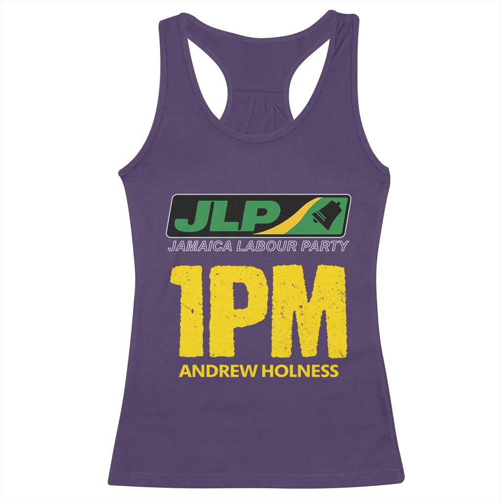 1PM Andrew Holness Racerback Tank Top Support JLP Jamaica Labour Party TS02 Purple Print Your Wear