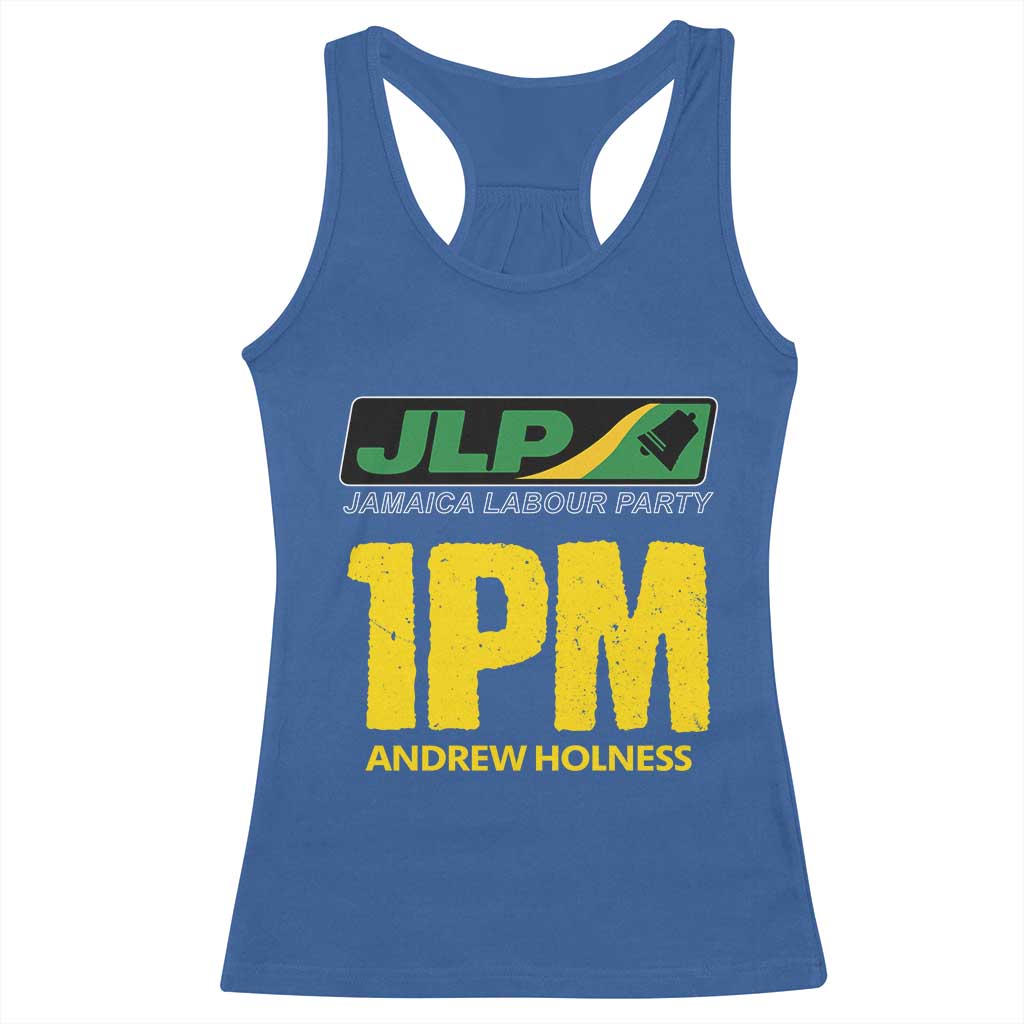 1PM Andrew Holness Racerback Tank Top Support JLP Jamaica Labour Party TS02 Royal Blue Print Your Wear