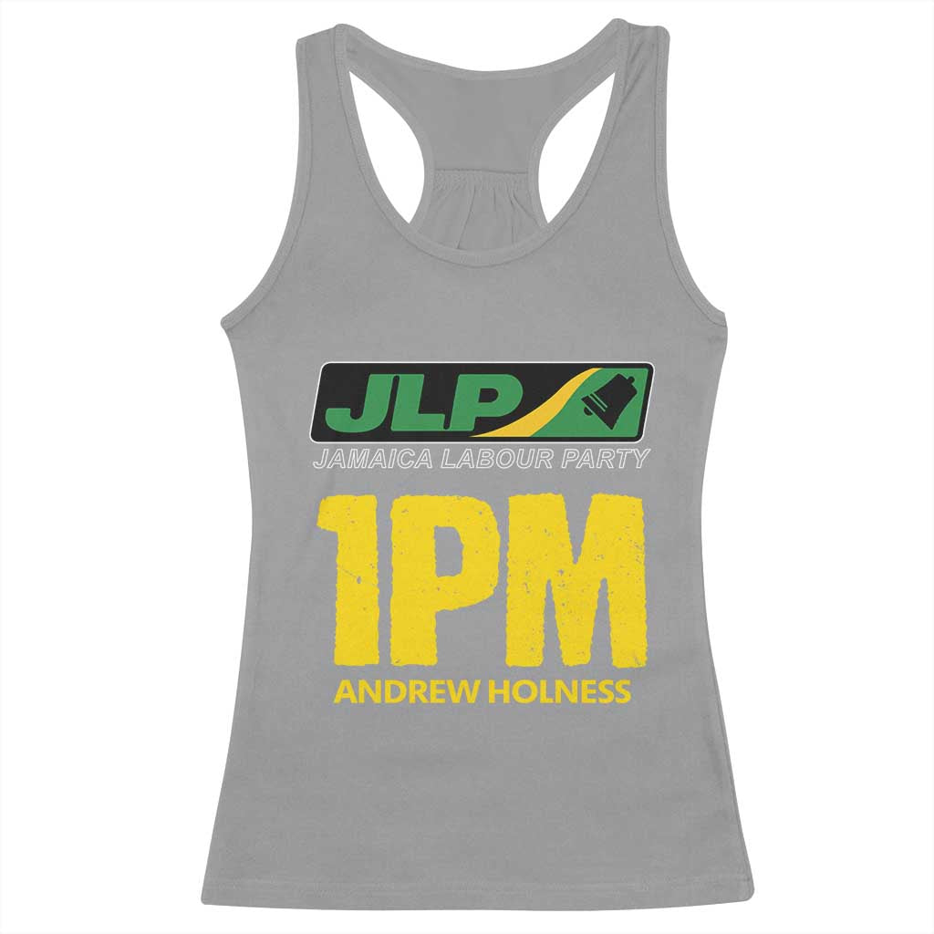 1PM Andrew Holness Racerback Tank Top Support JLP Jamaica Labour Party TS02 Sport Gray Print Your Wear