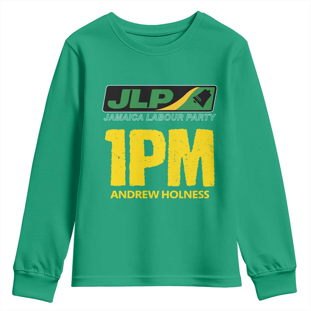 1PM Andrew Holness Youth Sweatshirt Support JLP Jamaica Labour Party TS02 Irish Green Print Your Wear