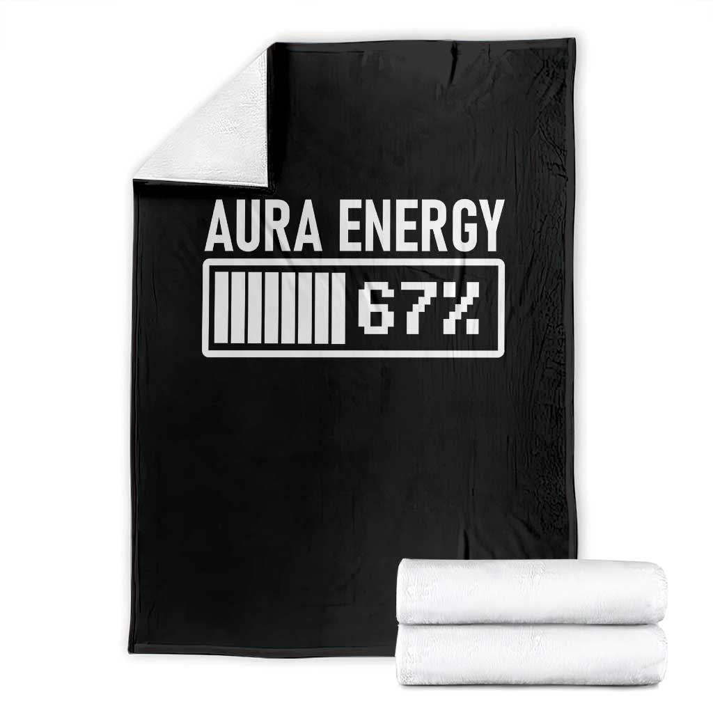 Funny Aura Energy at 67 Throw Blanket Six Seven Viral Meme 6 7 Gen Alpha Slang TS02 Black Print Your Wear