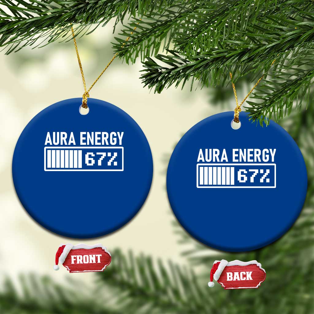 Funny Aura Energy at 67 Ceramic Ornament Six Seven Viral Meme 6 7 Gen Alpha Slang TS02 1pc Blue Print Your Wear