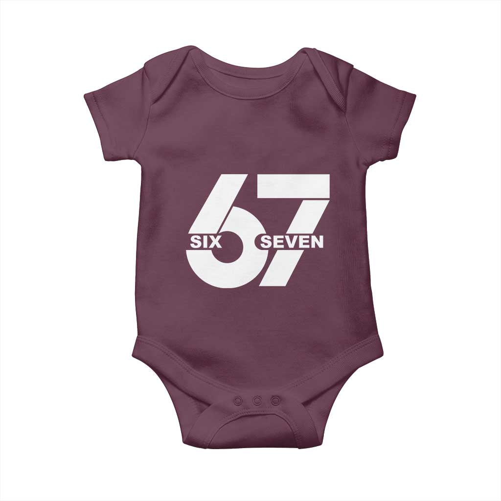 Funny Six Seven 67 Meme Baby Onesie Bold Graphic TS02 Maroon Print Your Wear