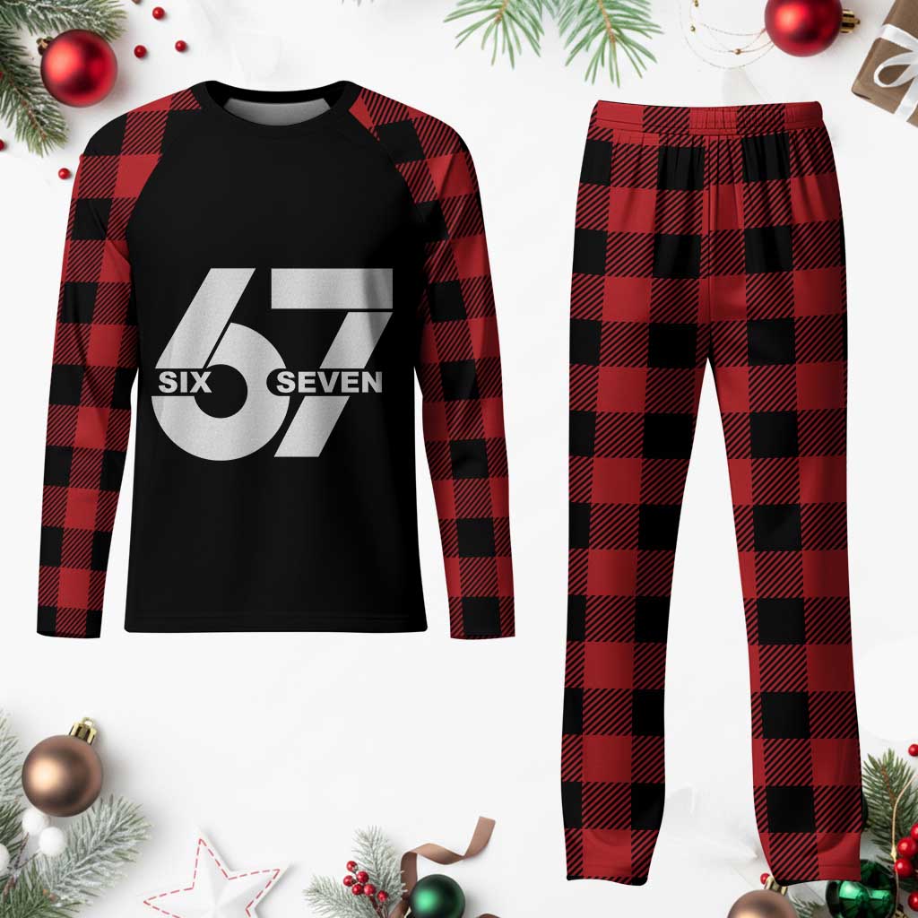 Funny Six Seven 67 Meme Plaid Pajama Set Bold Graphic TS02 Buffalo Plaid Print Your Wear