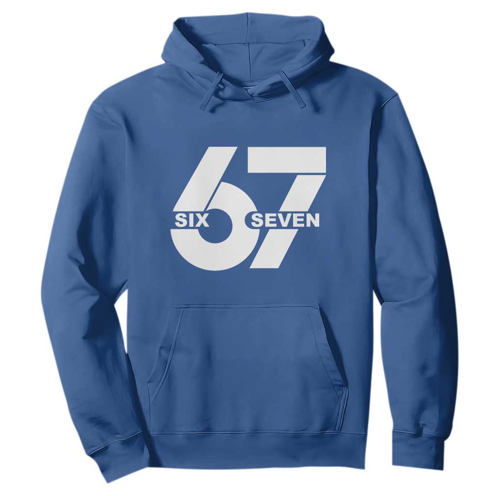 Funny Six Seven 67 Meme Hoodie Bold Graphic TS02 Royal Blue Print Your Wear