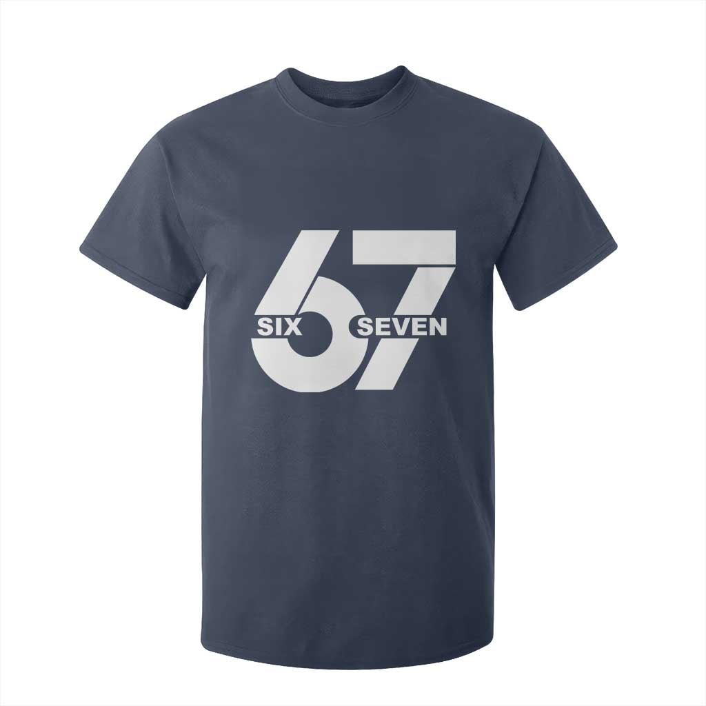 Funny Six Seven 67 Meme T Shirt For Kid Bold Graphic TS02 Navy Print Your Wear
