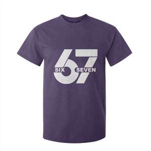 Funny Six Seven 67 Meme T Shirt For Kid Bold Graphic TS02 Purple Print Your Wear
