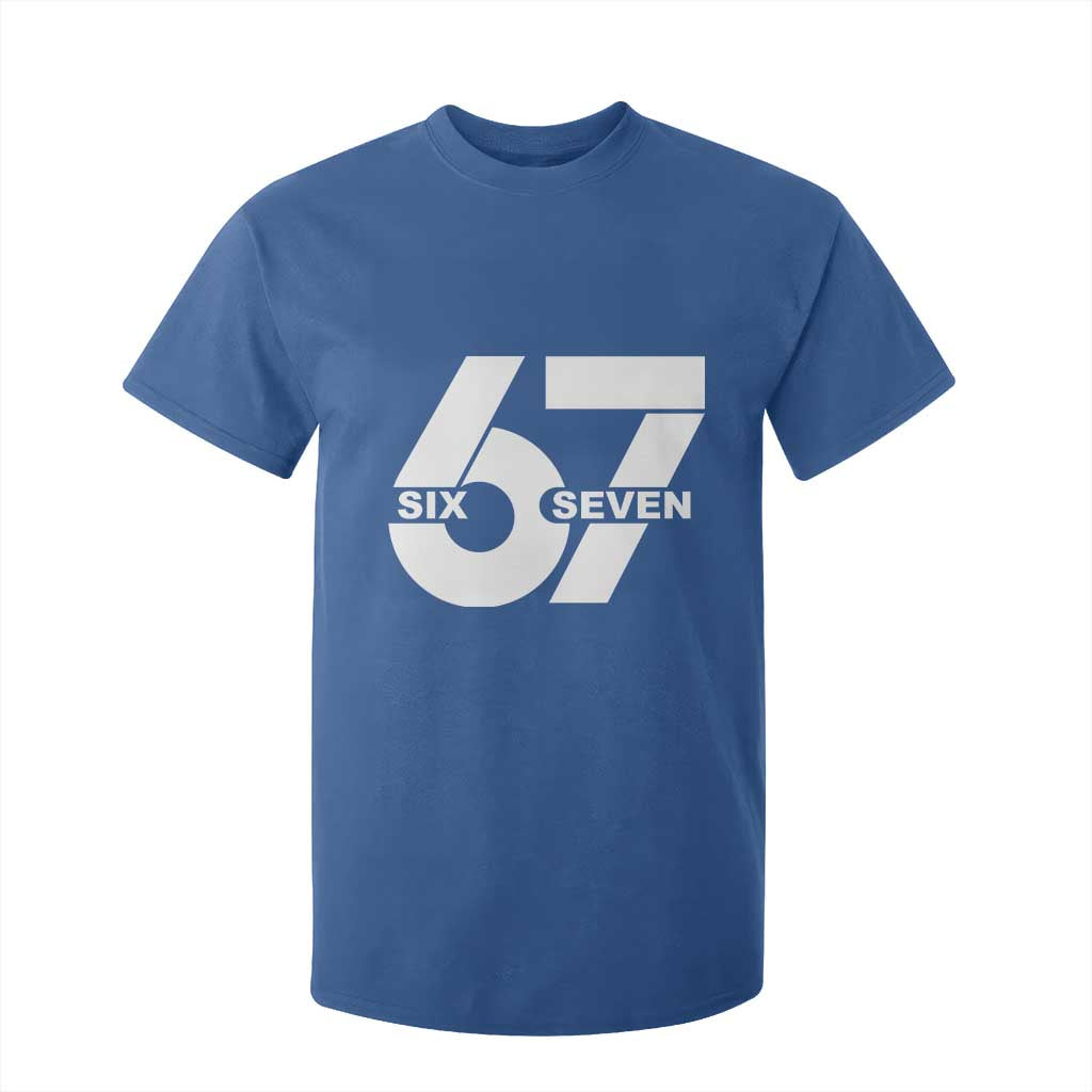 Funny Six Seven 67 Meme T Shirt For Kid Bold Graphic TS02 Royal Blue Print Your Wear
