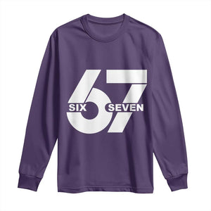 Funny Six Seven 67 Meme Long Sleeve Shirt Bold Graphic TS02 Purple Print Your Wear
