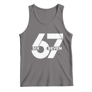 Funny Six Seven 67 Meme Tank Top Bold Graphic TS02 Deep Heather Print Your Wear