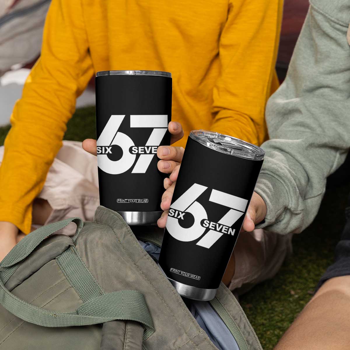 Funny Six Seven 67 Meme Tumbler Cup Bold Graphic TS02 Print Your Wear