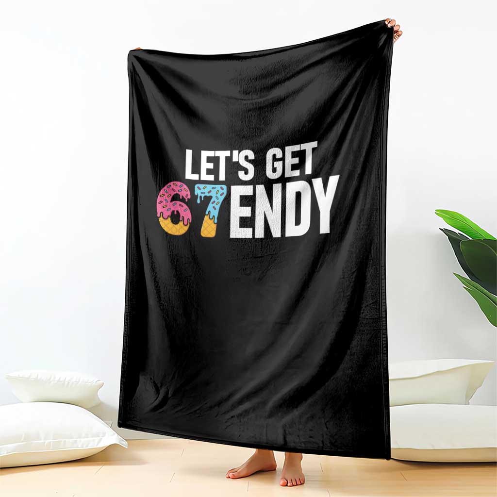 Funny Six Seven 67 Throw Blanket Lets Get Sendy 6 7 Meme Icecream TS02 Print Your Wear