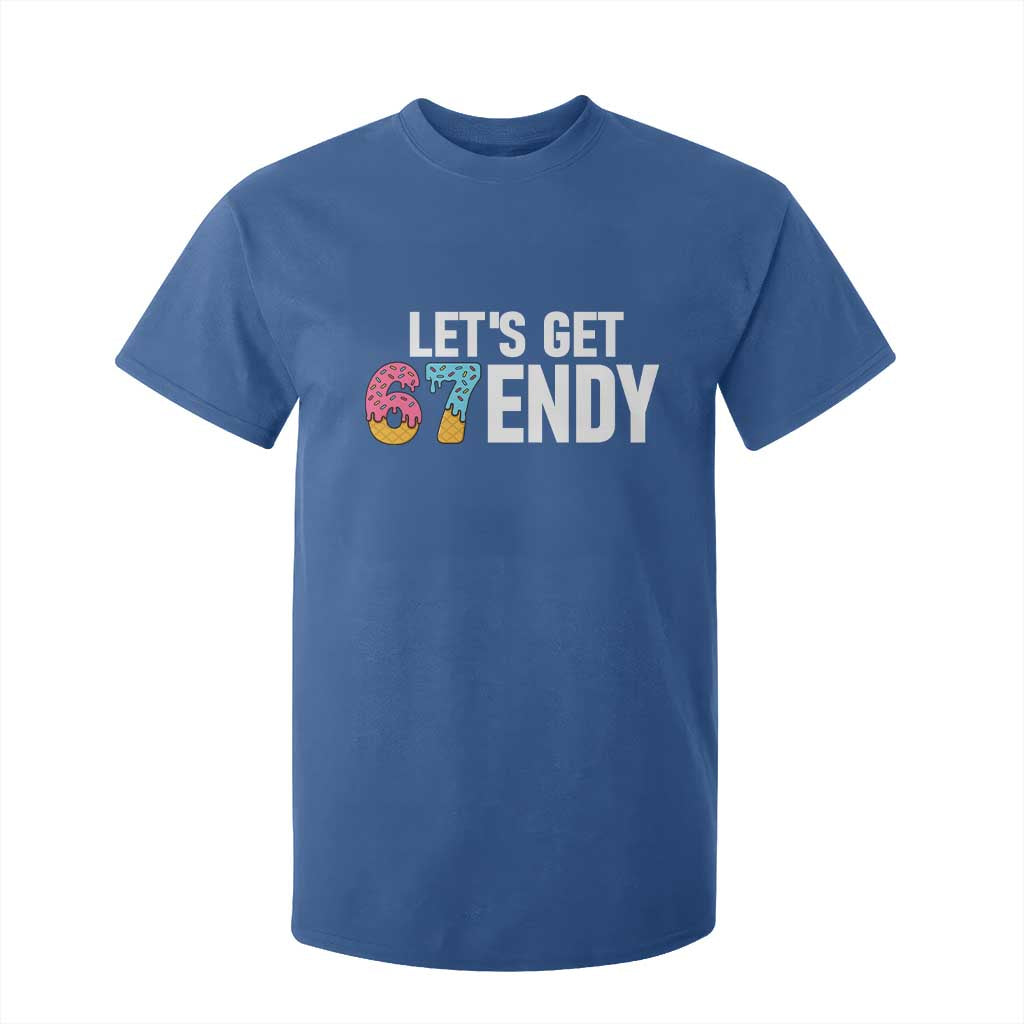 Funny Six Seven 67 T Shirt For Kid Lets Get Sendy 6 7 Meme Icecream TS02 Royal Blue Print Your Wear