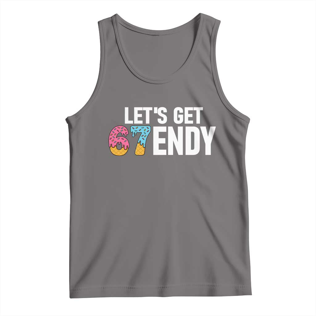 Funny Six Seven 67 Tank Top Lets Get Sendy 6 7 Meme Icecream TS02 Deep Heather Print Your Wear