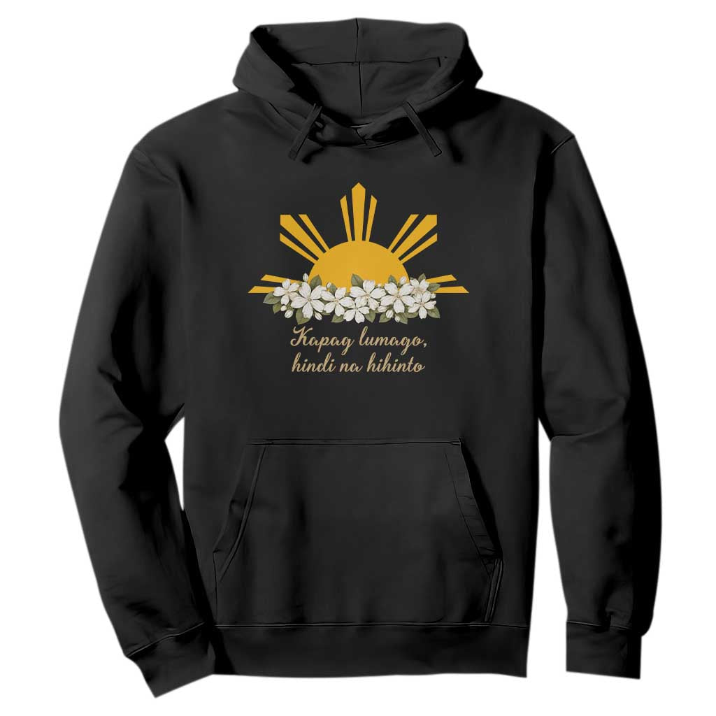 Philippine Sun Sampaguita Jasmine Floral Vintage Aesthetic Hoodie Kapag Lumago Hindi Na Hihinto Tagalog Motivational