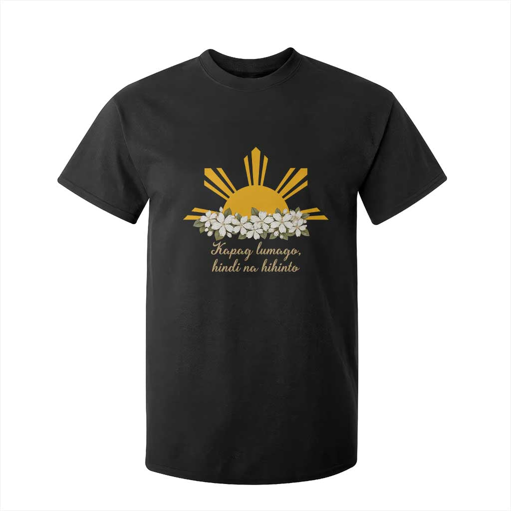 Philippine Sun Sampaguita Jasmine Floral Vintage Aesthetic T Shirt For Kid Kapag Lumago Hindi Na Hihinto Tagalog Motivational