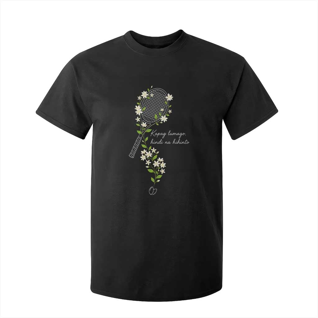 Sampaguita Floral Tennis Racket Graphic T Shirt For Kid Kapag Lumago Hindi Na Hihinto White Jasmine Tagalog Motivational